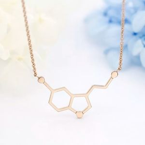 Rose Gold Serotonin Molecule Necklace
